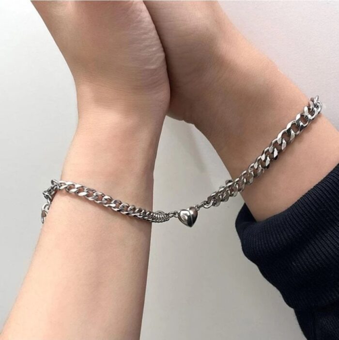 Simple Chain Bracelets For Couples In Sterling Silver