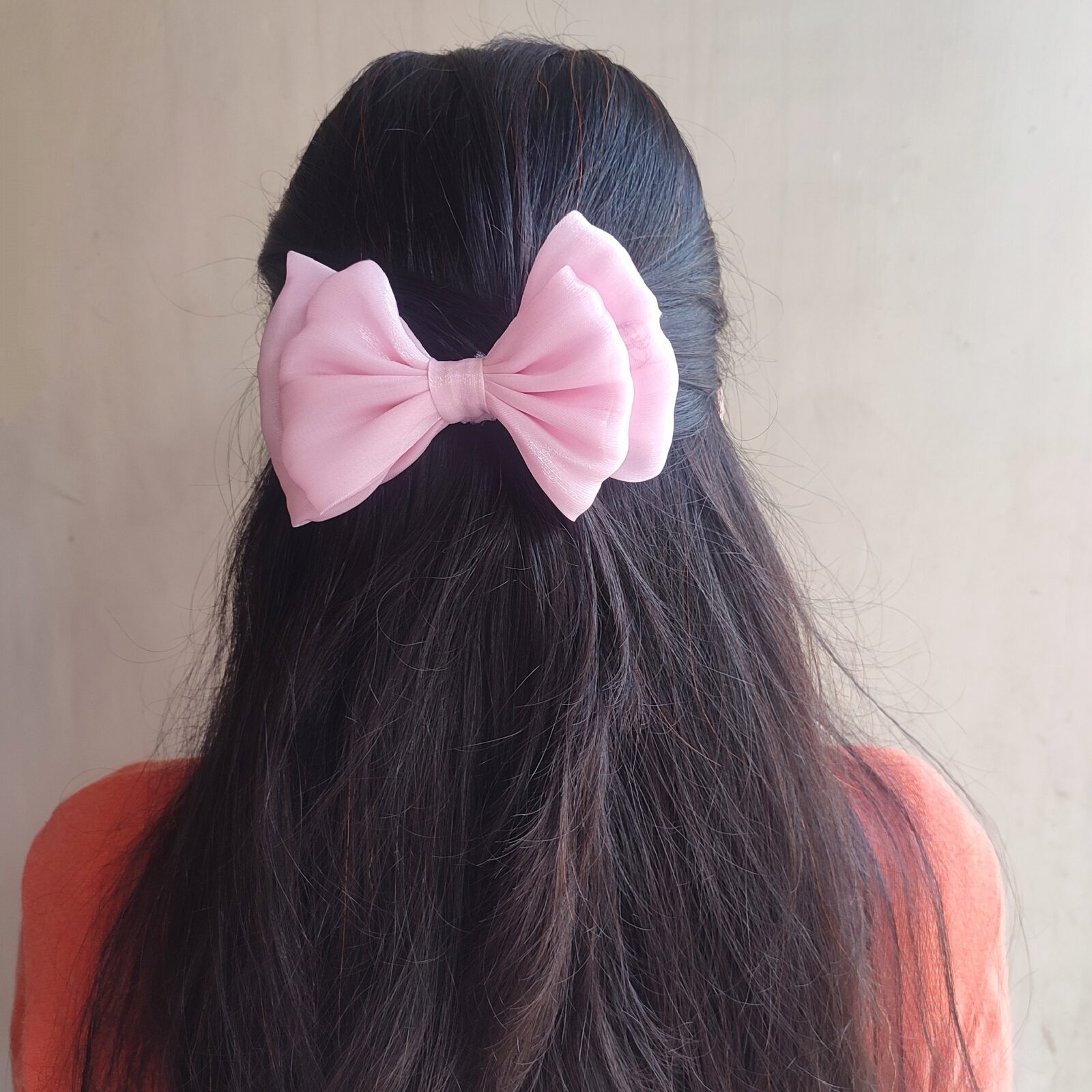 pink bow hair tie